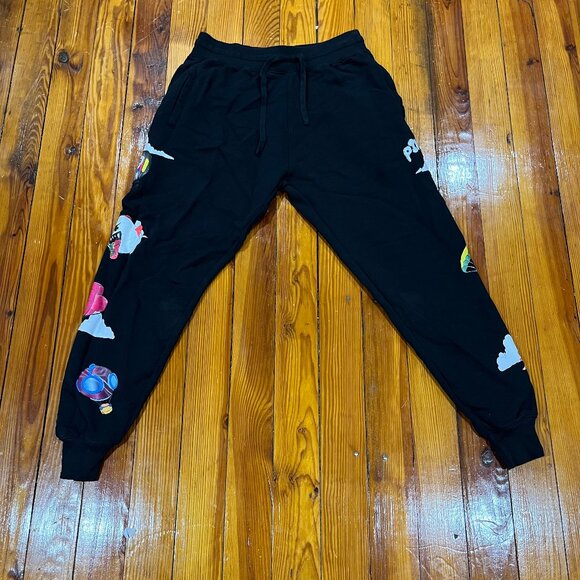 Pink Dolphin Floating In The Clouds Jogger Sweatpants Blank Men's Size XL - Picture 1 of 11